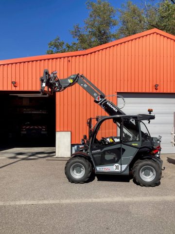 Charriot télescopique service technique de la mairie de Chalampé